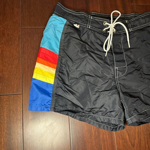 Sundek Men’s Swim Shorts – Size Small (28–30) Black with Rainbow Stripe | 8/10 - Picture 3 of 13